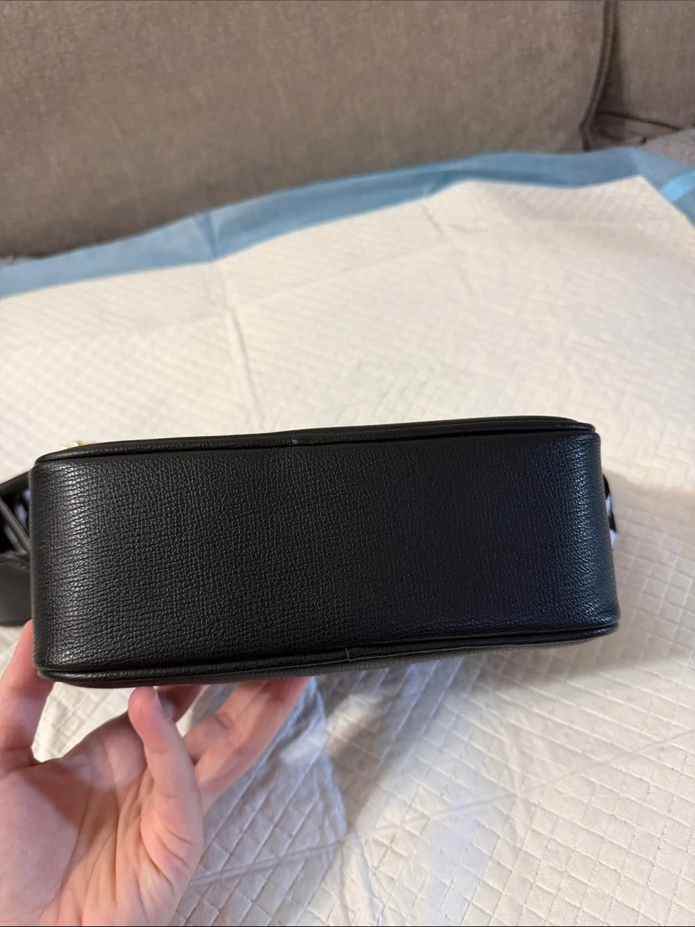 Karl Lagerfeld Black Crossbody with Logo Jacquard Strap